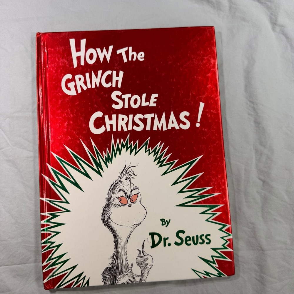 Dr Seuss How The Grinch Stole Christmas Hardcover Metallic Red Foil Book 1957